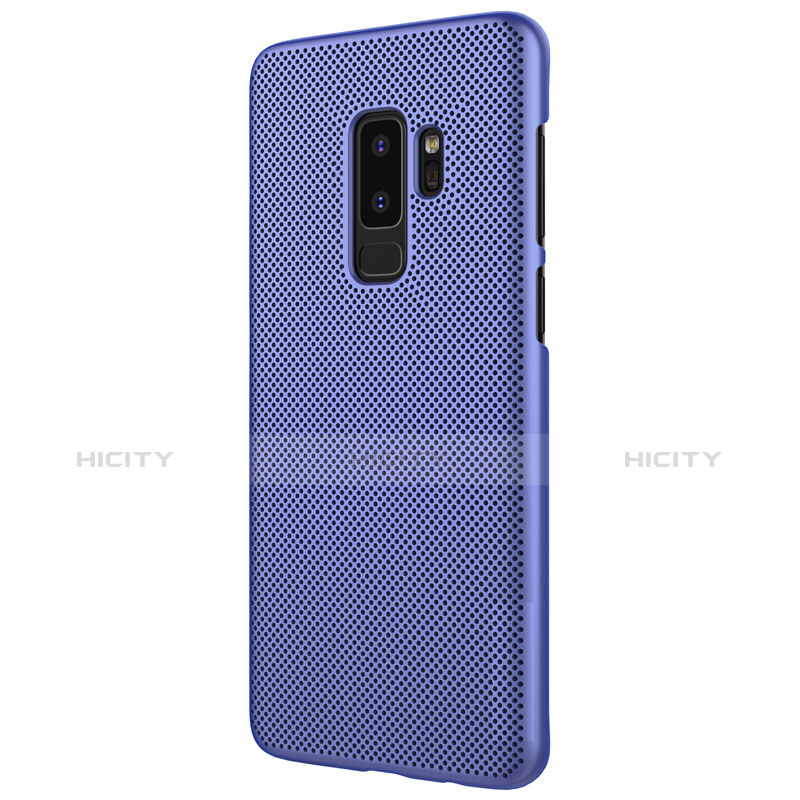 Handyhülle Hülle Kunststoff Schutzhülle Punkte Loch M01 für Samsung Galaxy S9 Plus Blau groß