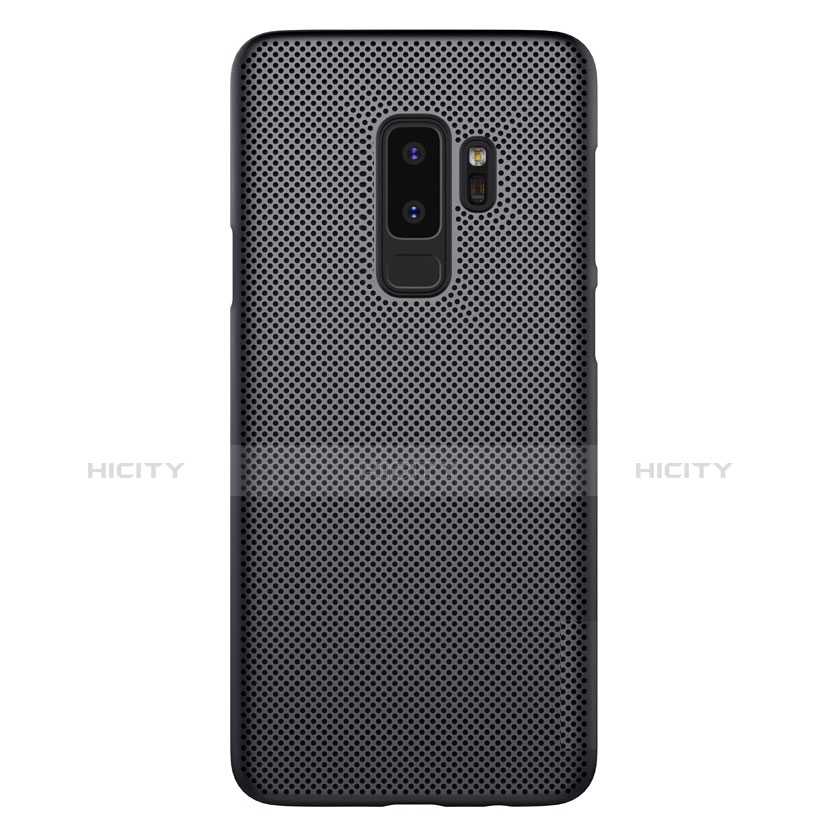 Handyhülle Hülle Kunststoff Schutzhülle Punkte Loch M01 für Samsung Galaxy S9 Plus Schwarz