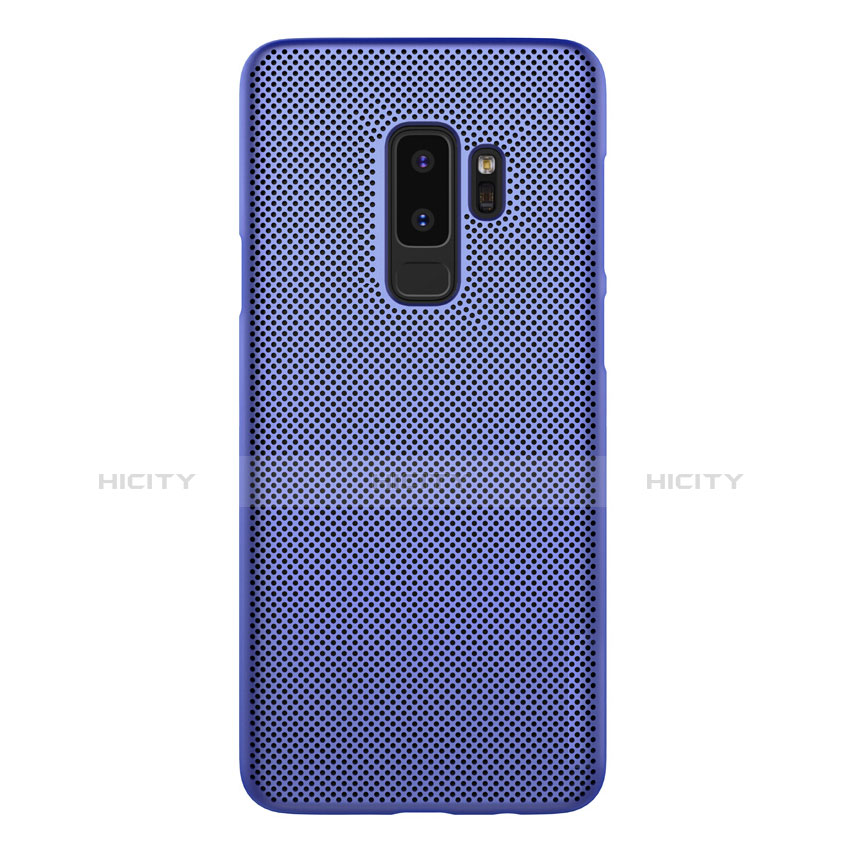 Handyhülle Hülle Kunststoff Schutzhülle Punkte Loch R01 für Samsung Galaxy S9 Plus Blau groß