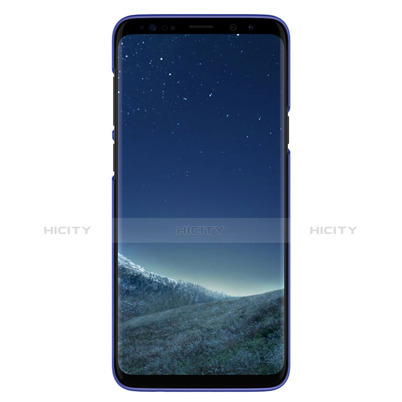 Handyhülle Hülle Kunststoff Schutzhülle Punkte Loch R01 für Samsung Galaxy S9 Plus Blau