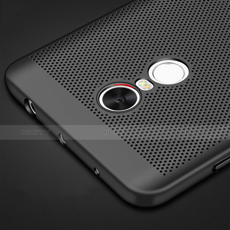 Handyhülle Hülle Kunststoff Schutzhülle Punkte Loch R01 für Xiaomi Redmi Note 4 Schwarz groß