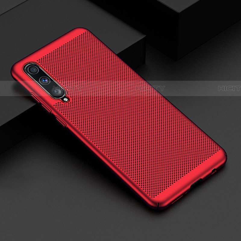 Handyhülle Hülle Kunststoff Schutzhülle Punkte Loch Tasche W01 für Samsung Galaxy A70 Rot