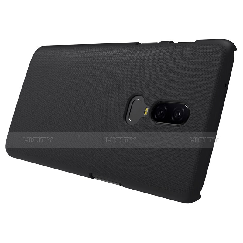 Handyhülle Hülle Kunststoff Schutzhülle Punkte Loch W01 für OnePlus 6 Schwarz groß