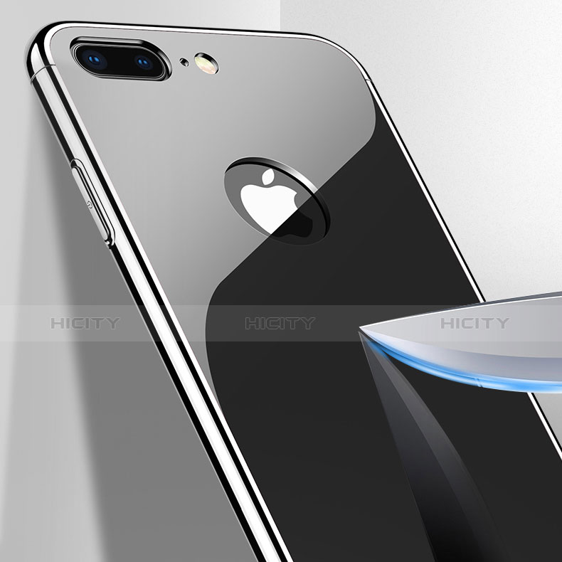 Handyhülle Hülle Kunststoff Schutzhülle Spiegel M01 für Apple iPhone 7 Plus Schwarz groß