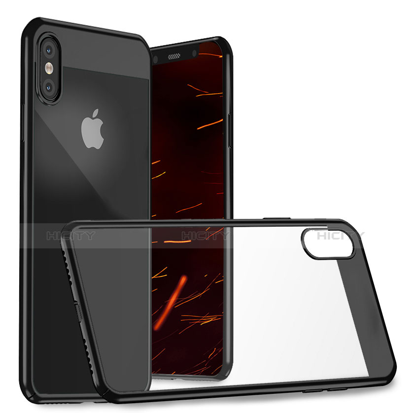 Handyhülle Hülle Kunststoff Schutzhülle Spiegel M01 für Apple iPhone X Schwarz