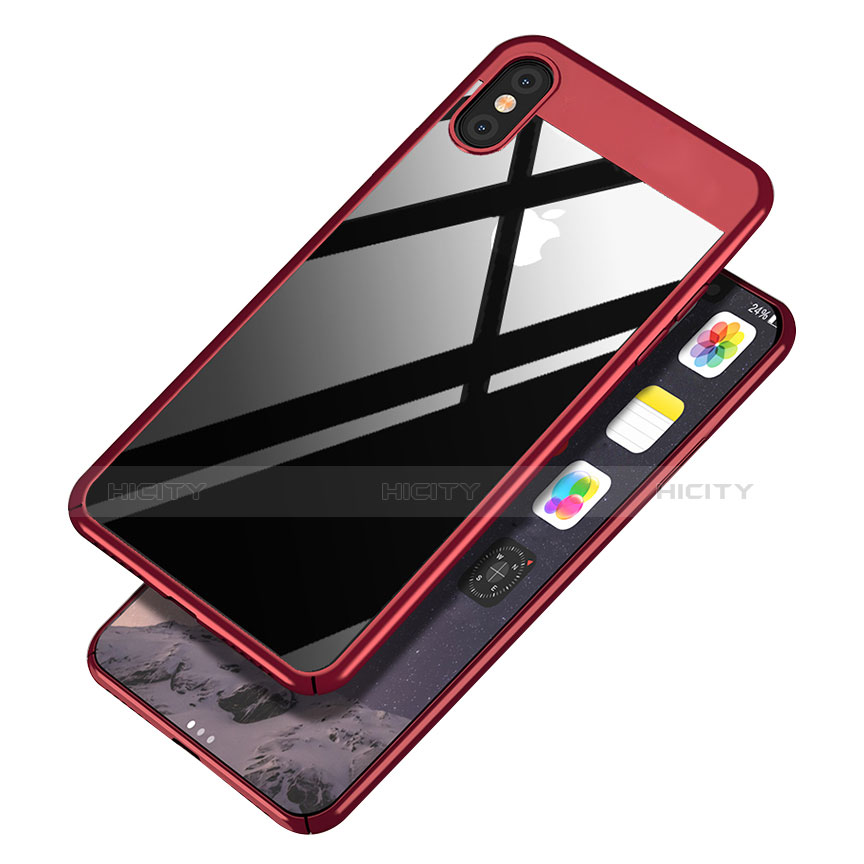 Handyhülle Hülle Kunststoff Schutzhülle Spiegel M01 für Apple iPhone Xs Max Rot