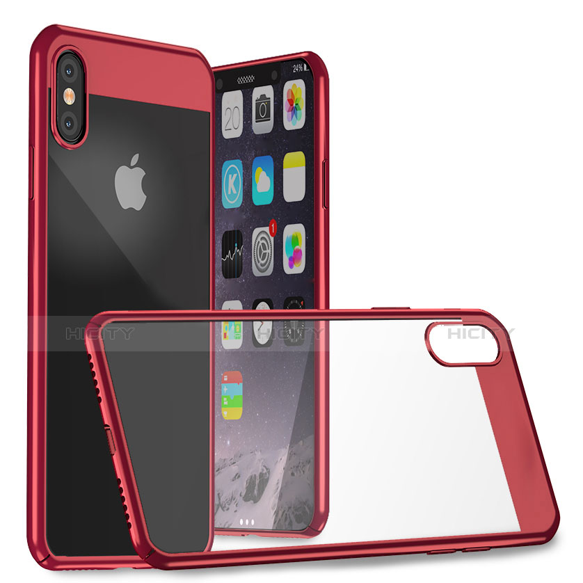 Handyhülle Hülle Kunststoff Schutzhülle Spiegel M01 für Apple iPhone Xs Max Rot