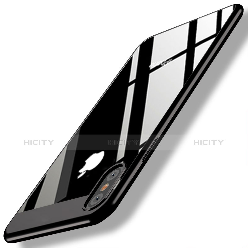 Handyhülle Hülle Kunststoff Schutzhülle Spiegel M01 für Apple iPhone Xs Max Schwarz