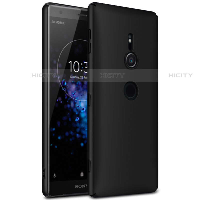 Handyhülle Hülle Kunststoff Schutzhülle Tasche Matt M01 für Sony Xperia XZ2 Schwarz