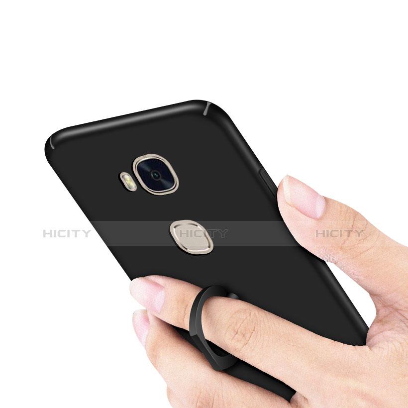 Handyhülle Hülle Kunststoff Schutzhülle Tasche Matt mit Fingerring Ständer A01 für Huawei GR5 groß