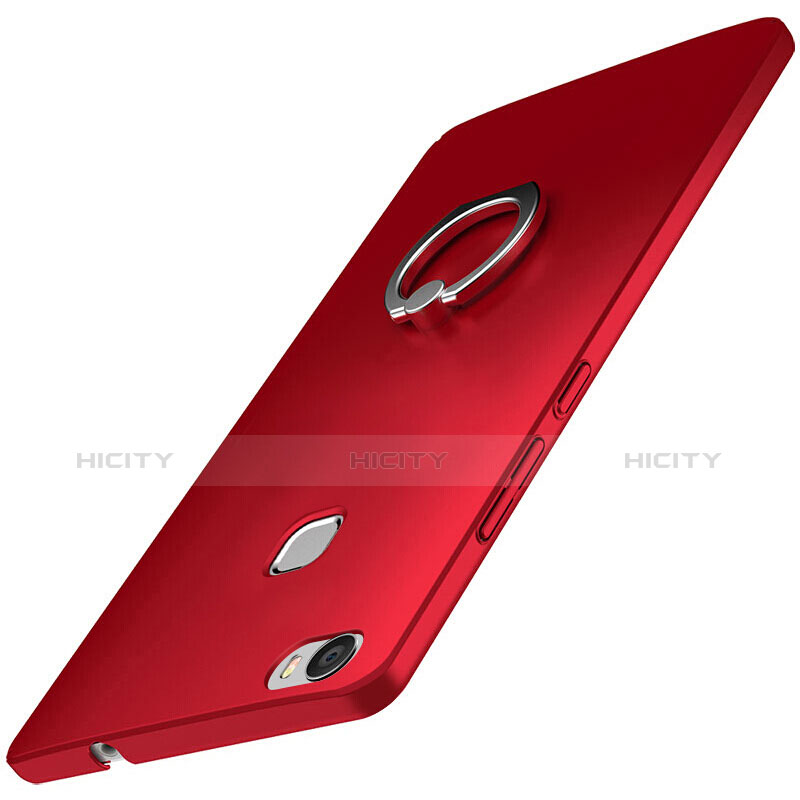 Handyhülle Hülle Kunststoff Schutzhülle Tasche Matt mit Fingerring Ständer A01 für Huawei Honor Note 8 Rot Plus