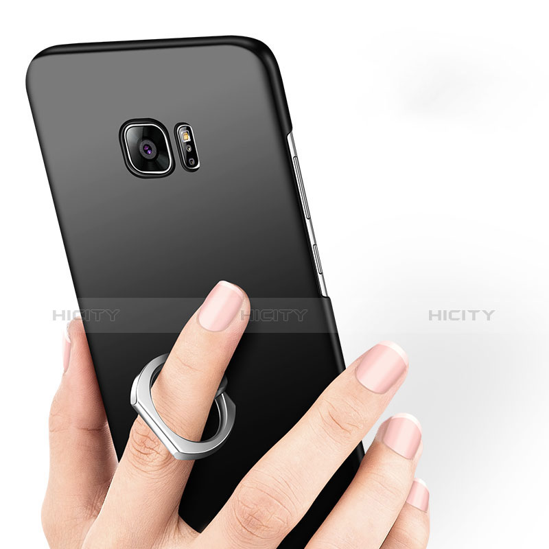 Handyhülle Hülle Kunststoff Schutzhülle Tasche Matt mit Fingerring Ständer A01 für Samsung Galaxy S7 Edge G935F groß