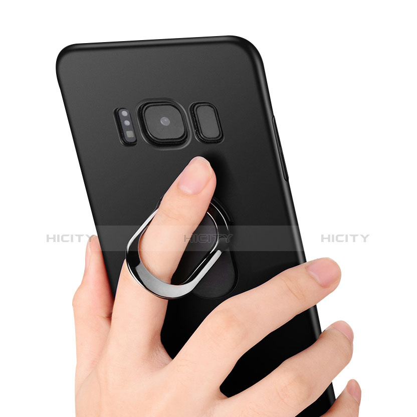 Handyhülle Hülle Kunststoff Schutzhülle Tasche Matt mit Fingerring Ständer A01 für Samsung Galaxy S8 groß