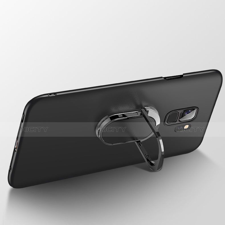 Handyhülle Hülle Kunststoff Schutzhülle Tasche Matt mit Fingerring Ständer A01 für Samsung Galaxy S9 groß
