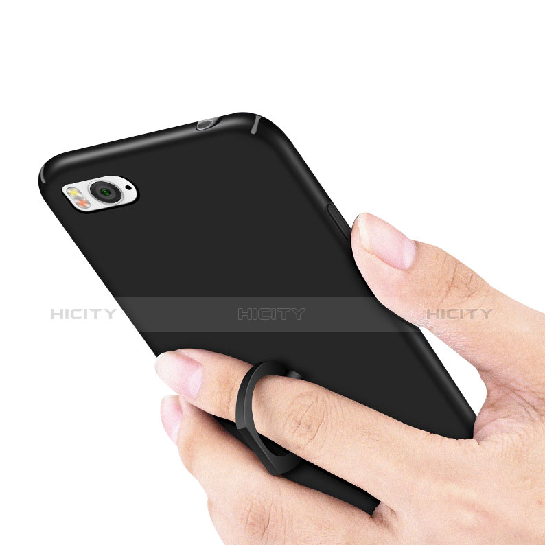 Handyhülle Hülle Kunststoff Schutzhülle Tasche Matt mit Fingerring Ständer A01 für Xiaomi Mi 4C groß