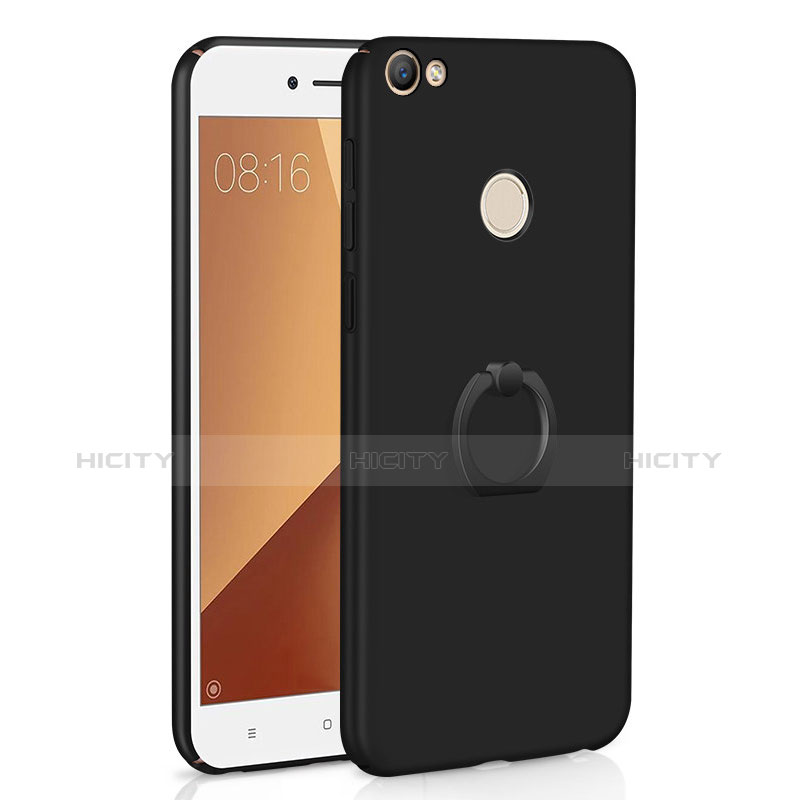 Handyhülle Hülle Kunststoff Schutzhülle Tasche Matt mit Fingerring Ständer A01 für Xiaomi Redmi Note 5A Prime Schwarz Plus