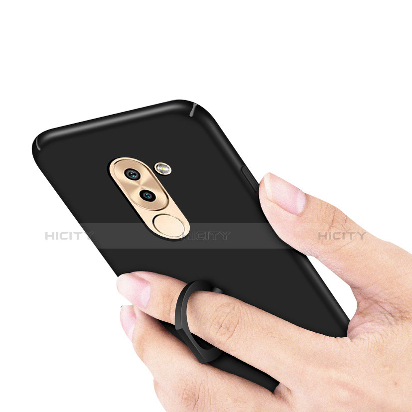 Handyhülle Hülle Kunststoff Schutzhülle Tasche Matt mit Fingerring Ständer A02 für Huawei Honor 6X groß