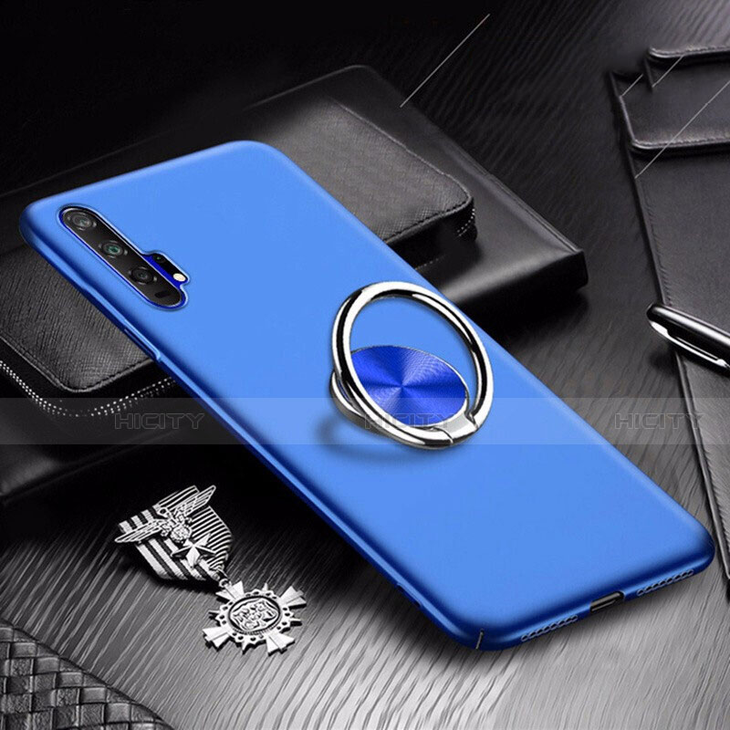 Handyhülle Hülle Kunststoff Schutzhülle Tasche Matt mit Magnetisch Fingerring Ständer A01 für Huawei Honor 20 Pro Blau Plus