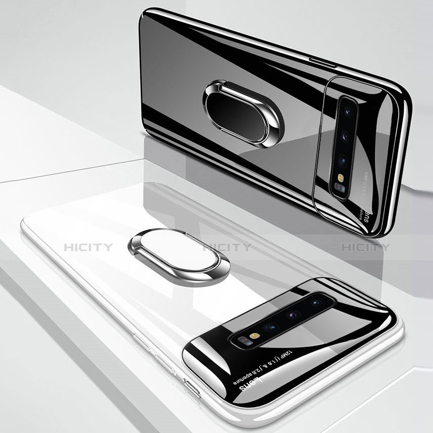Handyhülle Hülle Kunststoff Schutzhülle Tasche Matt mit Magnetisch Fingerring Ständer A01 für Samsung Galaxy S10 Plus