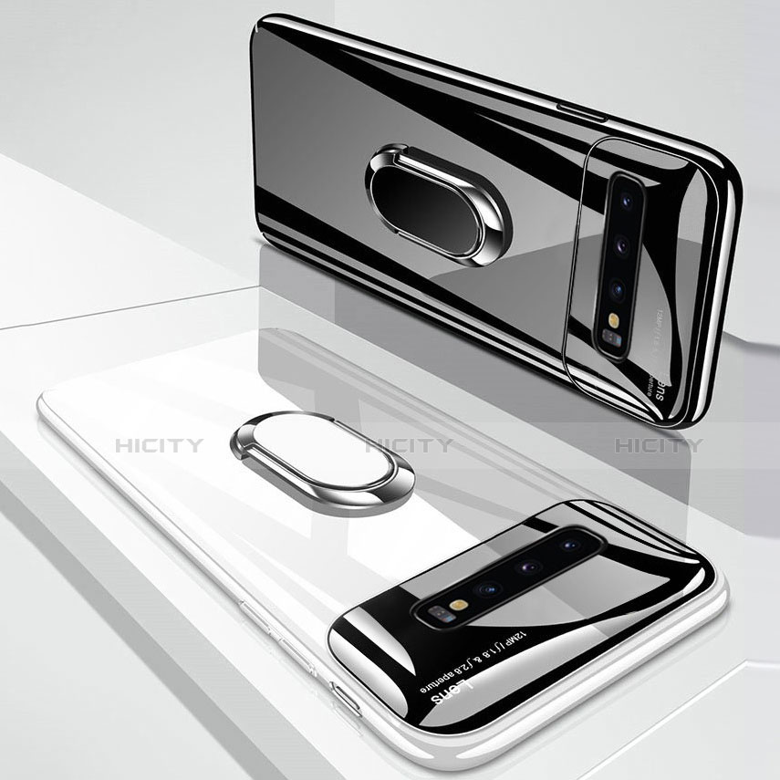 Handyhülle Hülle Kunststoff Schutzhülle Tasche Matt mit Magnetisch Fingerring Ständer A02 für Samsung Galaxy S10 groß