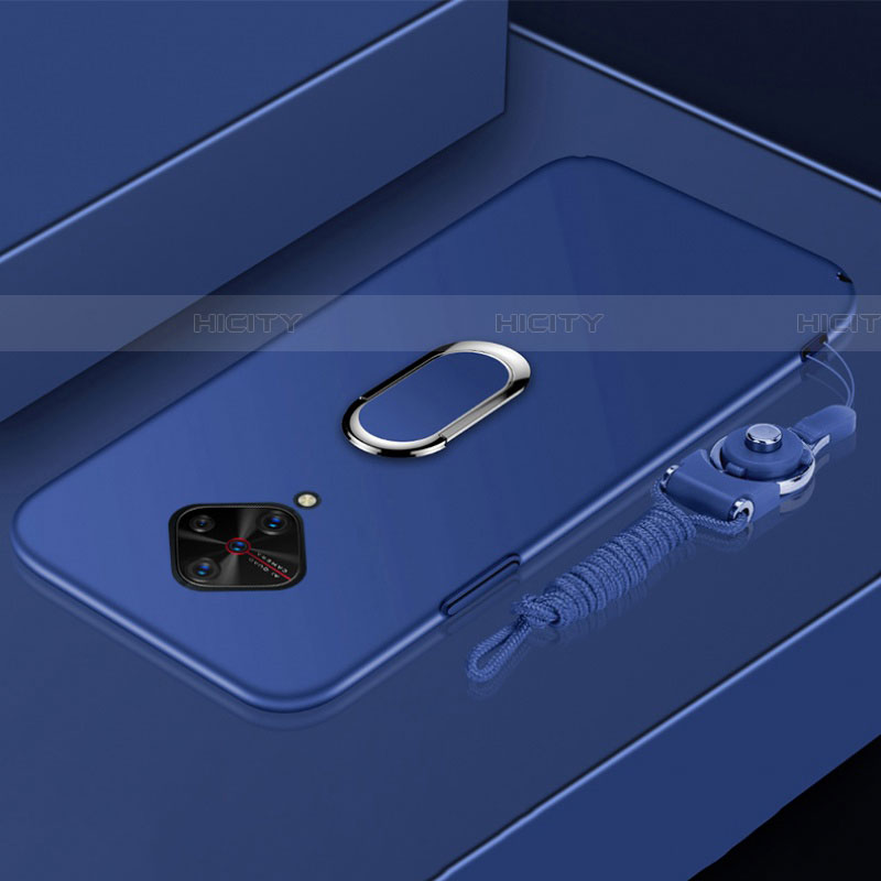 Handyhülle Hülle Kunststoff Schutzhülle Tasche Matt mit Magnetisch Fingerring Ständer A02 für Vivo S1 Pro groß