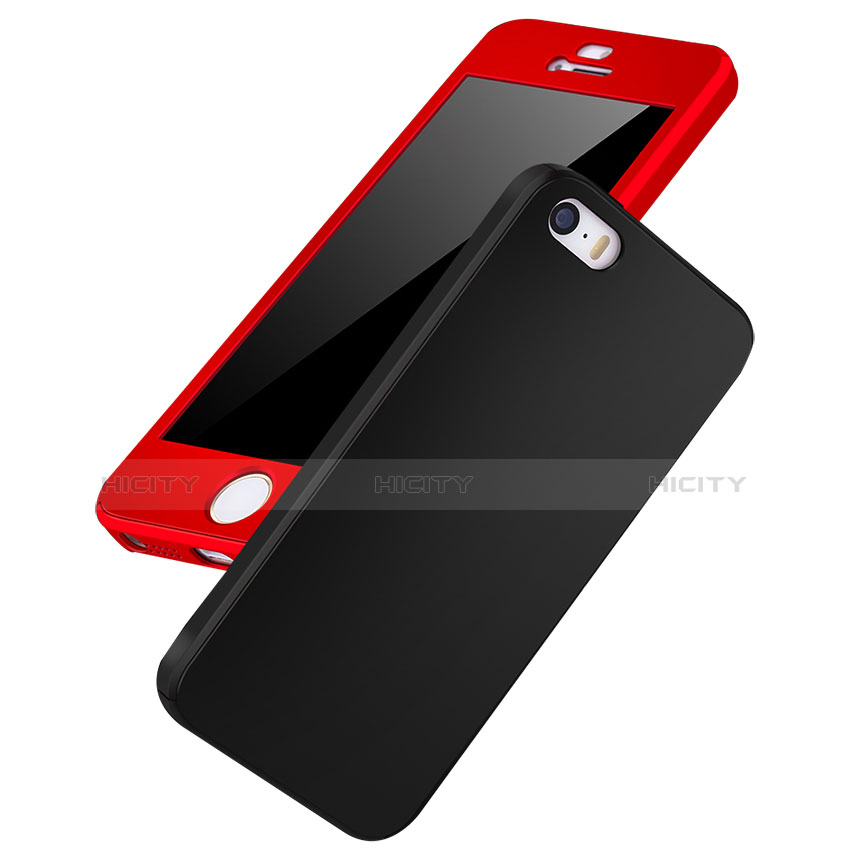 Handyhülle Hülle Kunststoff Schutzhülle Tasche Matt Vorder und Rückseite 360 Grad für Apple iPhone 5S