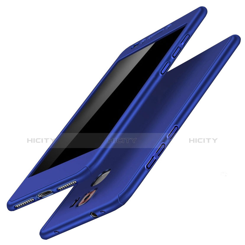 Handyhülle Hülle Kunststoff Schutzhülle Tasche Matt Vorder und Rückseite 360 Grad für Huawei Honor 7 Blau