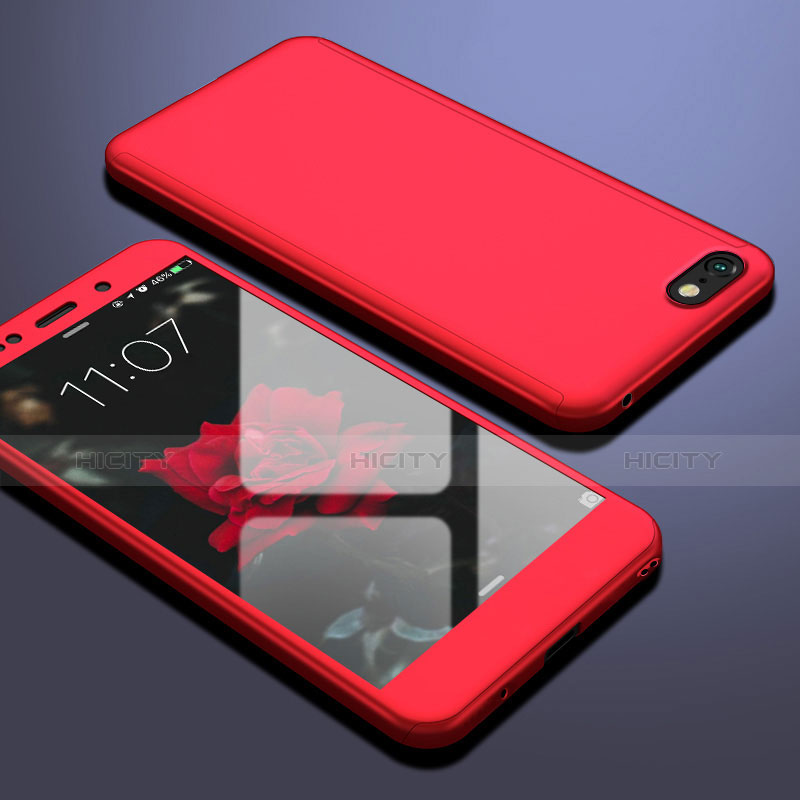 Handyhülle Hülle Kunststoff Schutzhülle Tasche Matt Vorder und Rückseite 360 Grad für Huawei Honor 7S Rot Plus