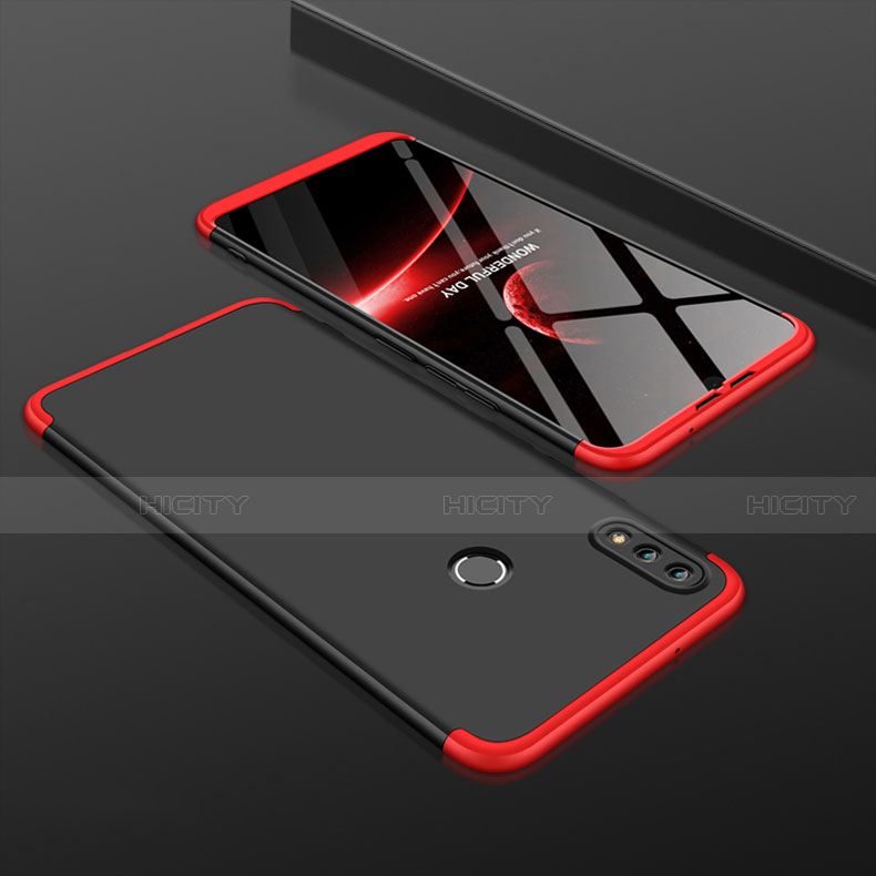 Handyhülle Hülle Kunststoff Schutzhülle Tasche Matt Vorder und Rückseite 360 Grad für Huawei Honor 8X Rot und Schwarz Plus