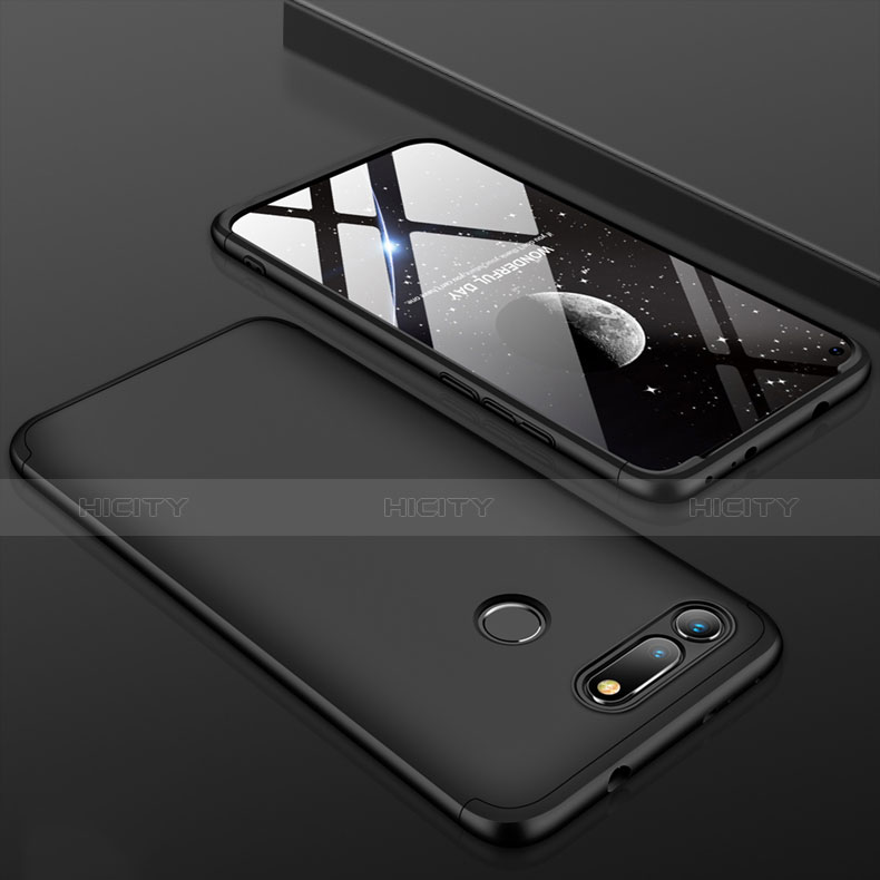 Handyhülle Hülle Kunststoff Schutzhülle Tasche Matt Vorder und Rückseite 360 Grad für Huawei Honor View 20 Schwarz Plus