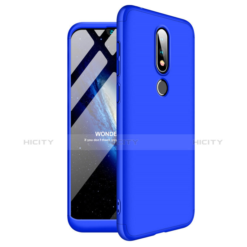 Handyhülle Hülle Kunststoff Schutzhülle Tasche Matt Vorder und Rückseite 360 Grad für Nokia X6 Blau Plus
