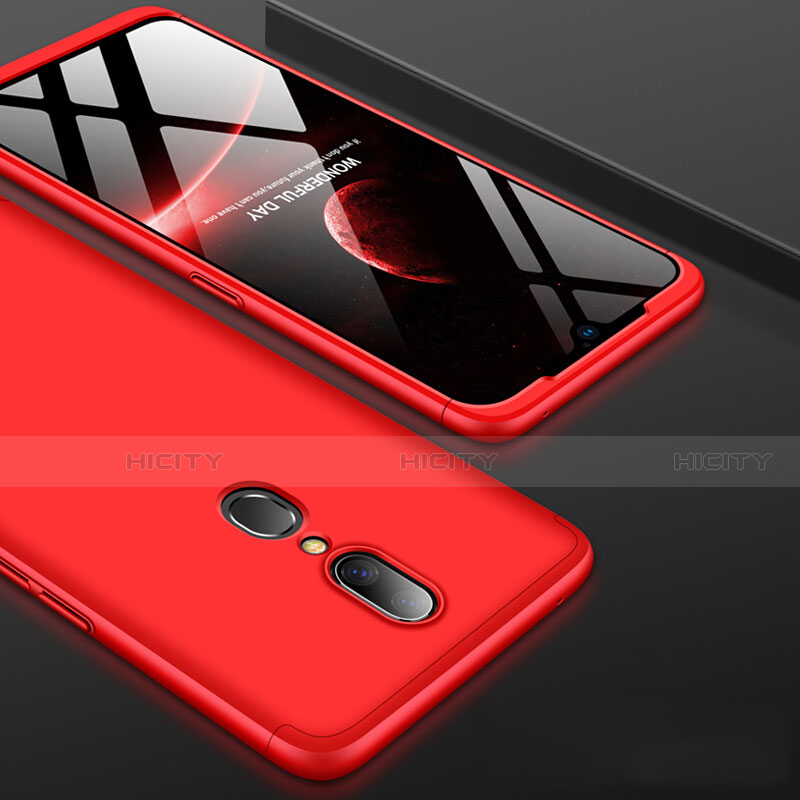 Handyhülle Hülle Kunststoff Schutzhülle Tasche Matt Vorder und Rückseite 360 Grad für Oppo A9X Rot Plus