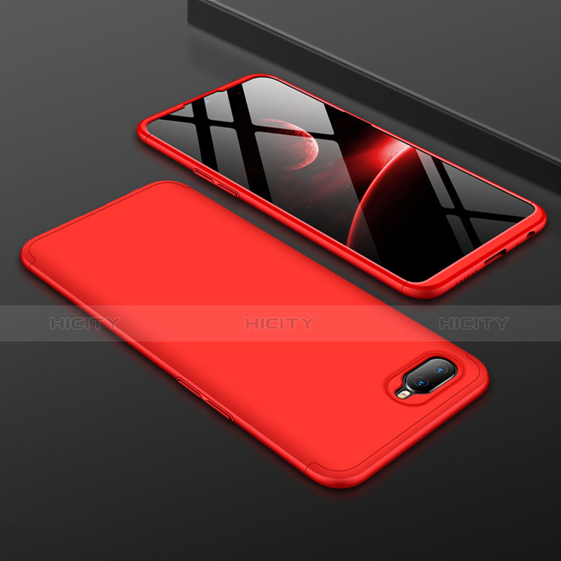 Handyhülle Hülle Kunststoff Schutzhülle Tasche Matt Vorder und Rückseite 360 Grad für Oppo RX17 Neo Rot Plus