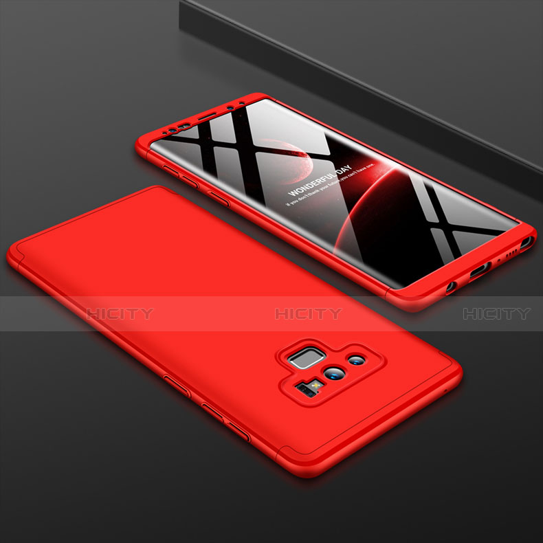 Handyhülle Hülle Kunststoff Schutzhülle Tasche Matt Vorder und Rückseite 360 Grad für Samsung Galaxy Note 9 Rot