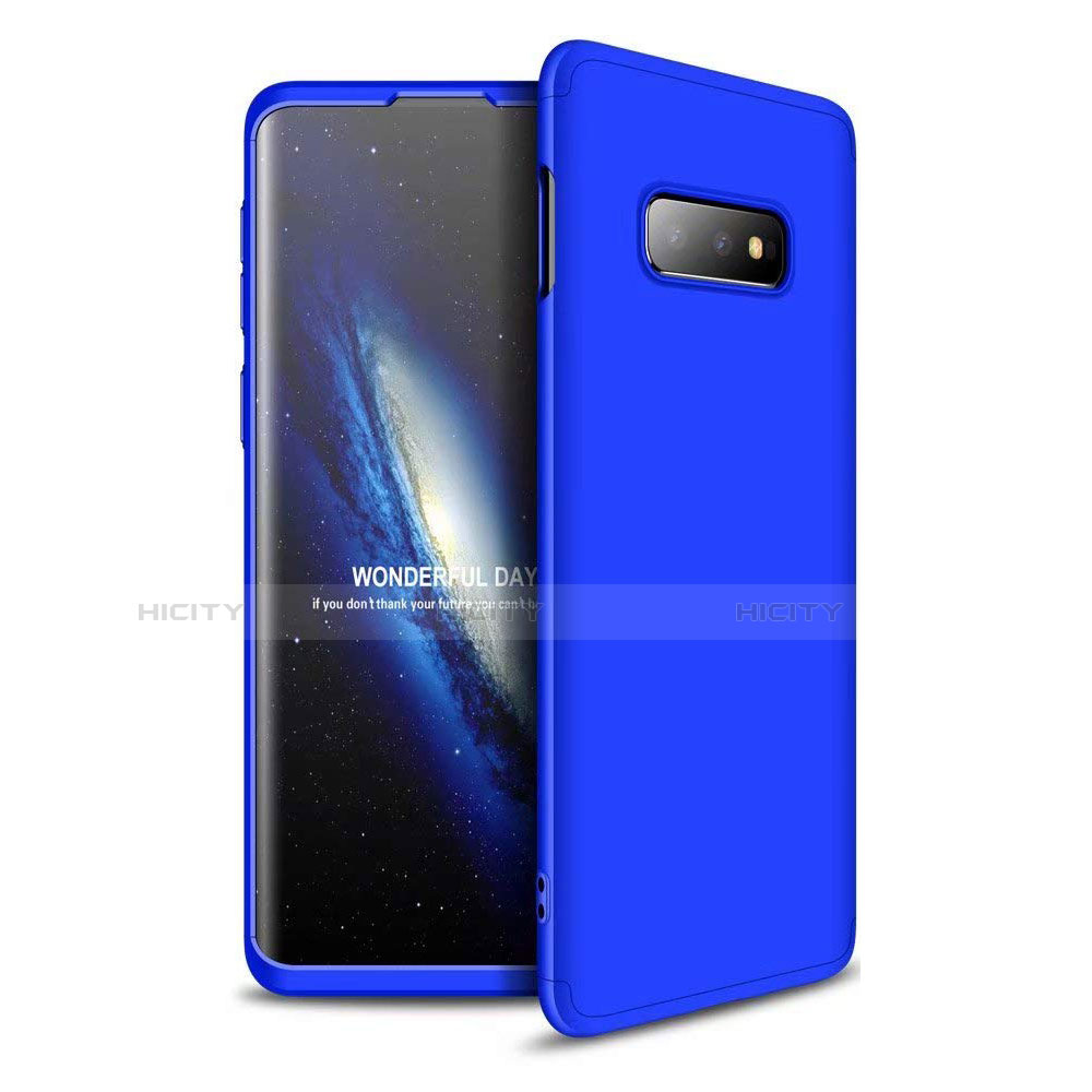 Handyhülle Hülle Kunststoff Schutzhülle Tasche Matt Vorder und Rückseite 360 Grad für Samsung Galaxy S10e Blau Plus