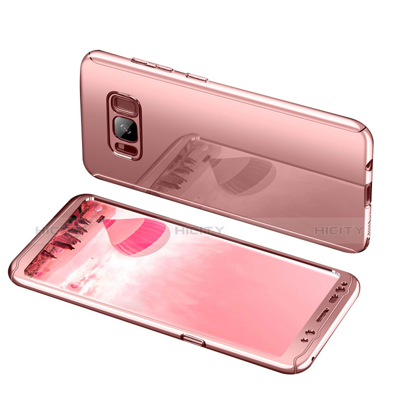 Handyhülle Hülle Kunststoff Schutzhülle Tasche Matt Vorder und Rückseite 360 Grad für Samsung Galaxy S8 Rosegold Plus