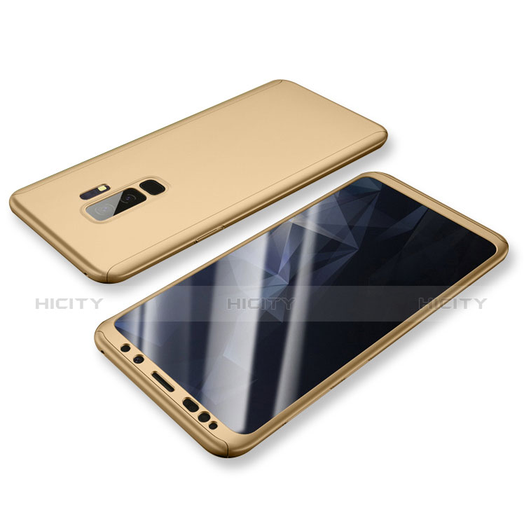 Handyhülle Hülle Kunststoff Schutzhülle Tasche Matt Vorder und Rückseite 360 Grad für Samsung Galaxy S9 Plus Gold