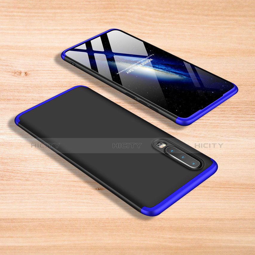 Handyhülle Hülle Kunststoff Schutzhülle Tasche Matt Vorder und Rückseite 360 Grad für Xiaomi Mi 9 Blau und Schwarz Plus