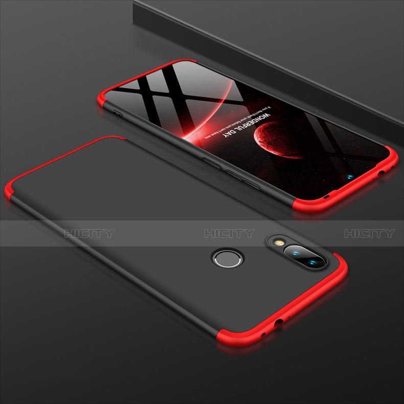 Handyhülle Hülle Kunststoff Schutzhülle Tasche Matt Vorder und Rückseite 360 Grad für Xiaomi Redmi 7 Rot und Schwarz