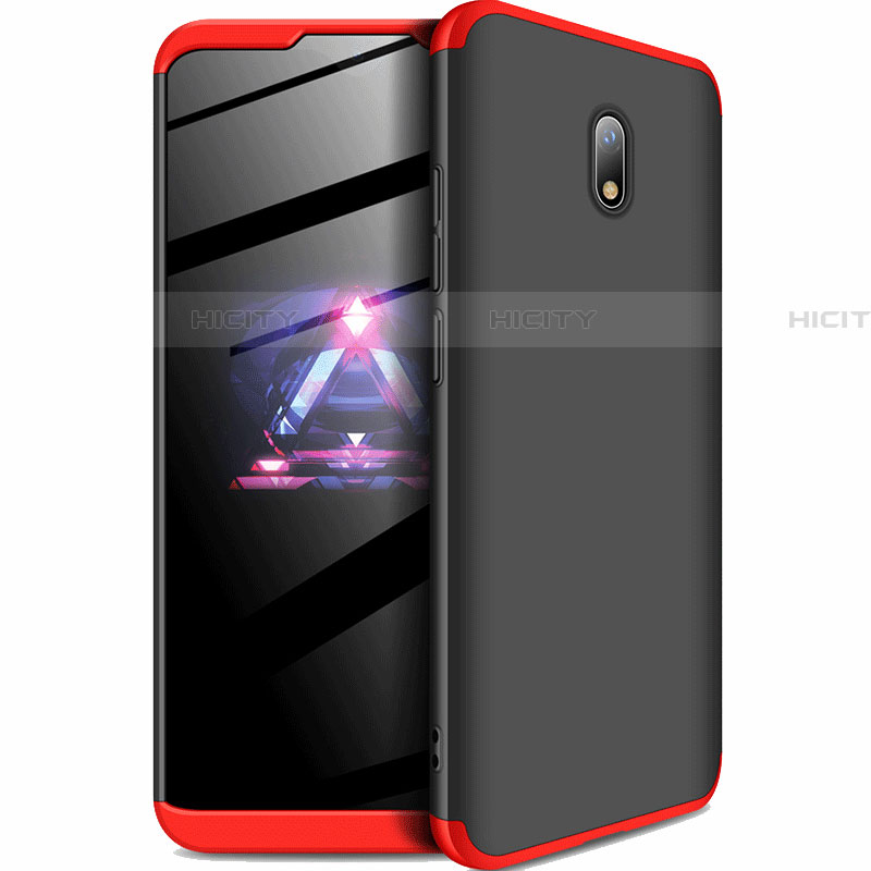 Handyhülle Hülle Kunststoff Schutzhülle Tasche Matt Vorder und Rückseite 360 Grad für Xiaomi Redmi 8A Rot und Schwarz Plus