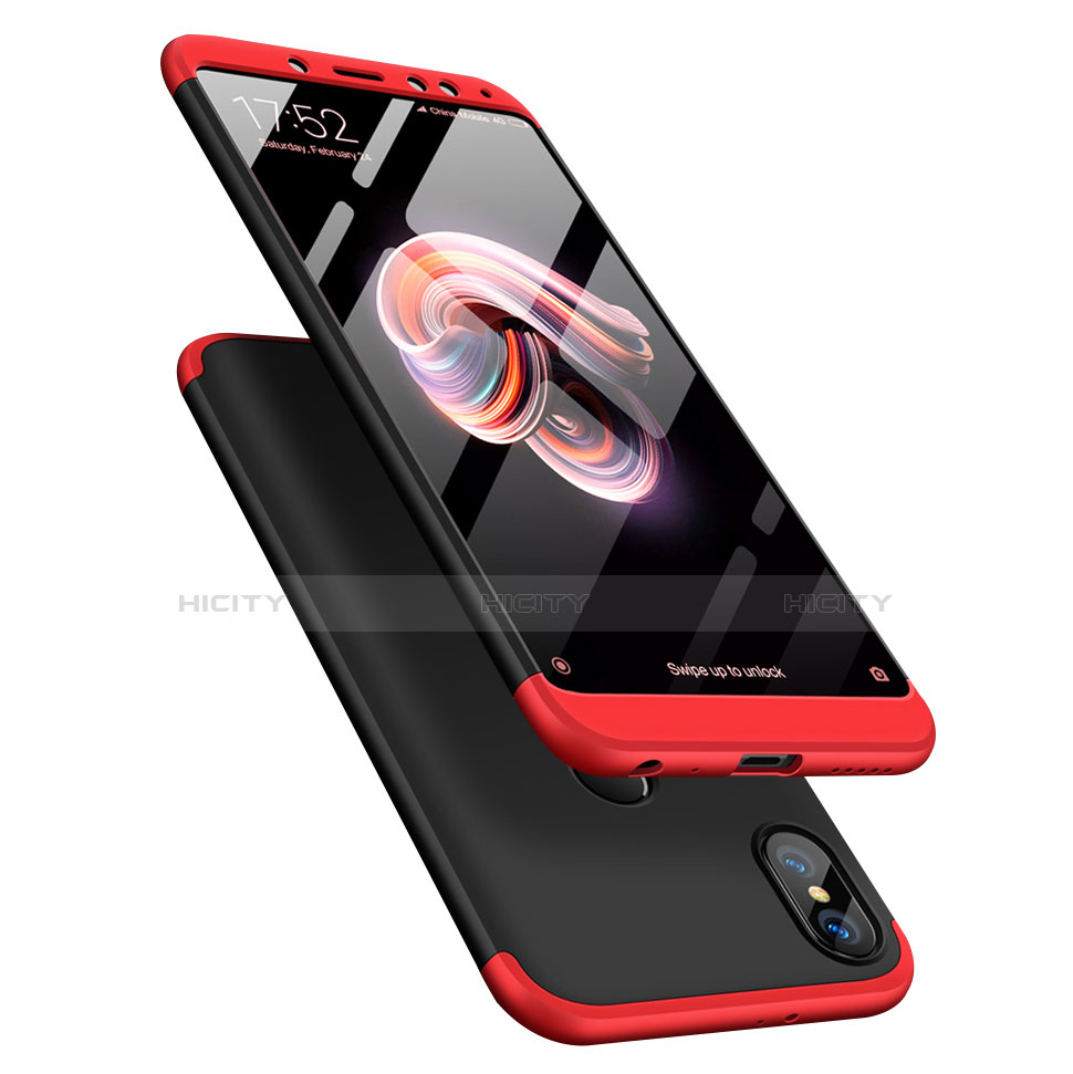 Handyhülle Hülle Kunststoff Schutzhülle Tasche Matt Vorder und Rückseite 360 Grad für Xiaomi Redmi Note 5 groß