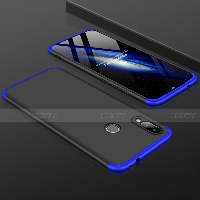 Handyhülle Hülle Kunststoff Schutzhülle Tasche Matt Vorder und Rückseite 360 Grad für Xiaomi Redmi Note 7 Blau und Schwarz