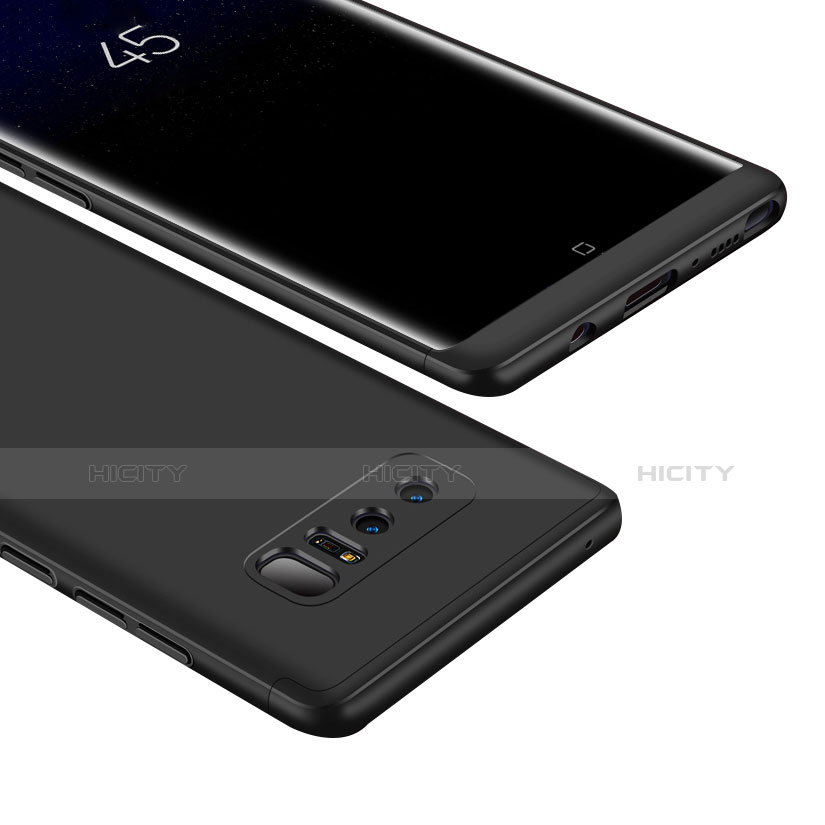 Handyhülle Hülle Kunststoff Schutzhülle Tasche Matt Vorder und Rückseite 360 Grad M01 für Samsung Galaxy Note 8 Duos N950F Schwarz Plus