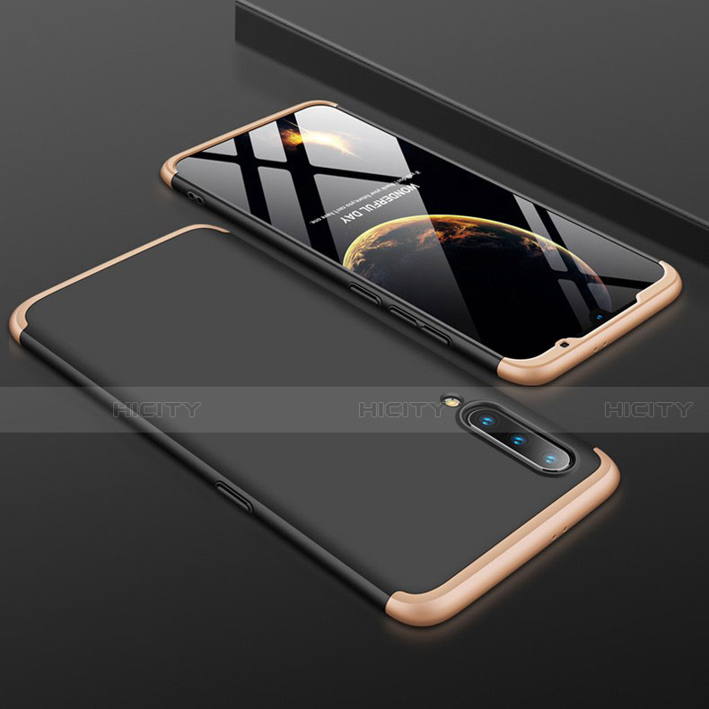 Handyhülle Hülle Kunststoff Schutzhülle Tasche Matt Vorder und Rückseite 360 Grad M01 für Xiaomi Mi 9 Pro 5G Gold und Schwarz