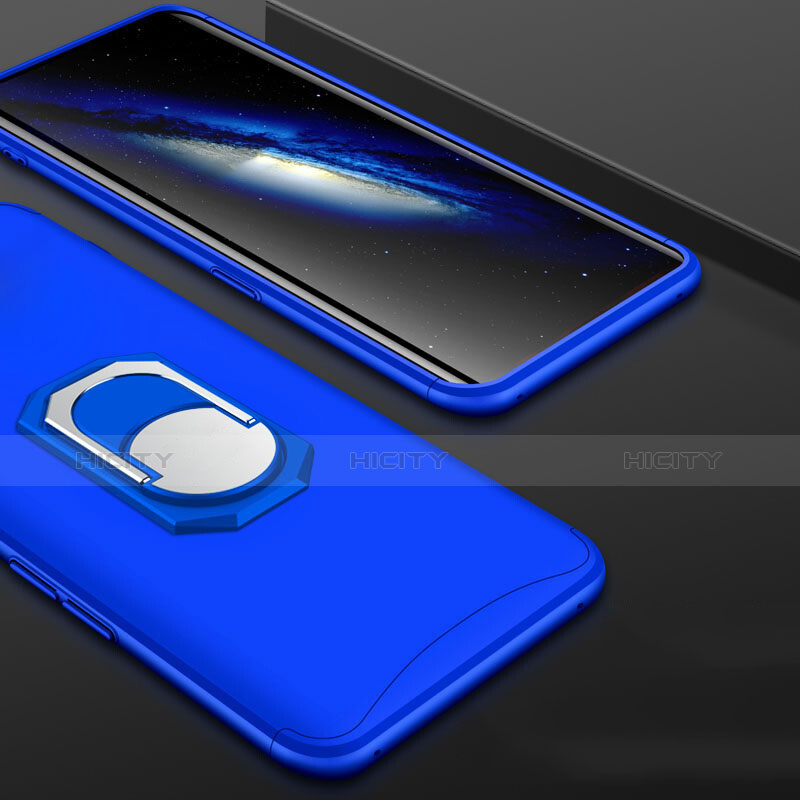 Handyhülle Hülle Kunststoff Schutzhülle Tasche Matt Vorder und Rückseite 360 Grad mit Fingerring Ständer für Oppo Find X Super Flash Edition groß