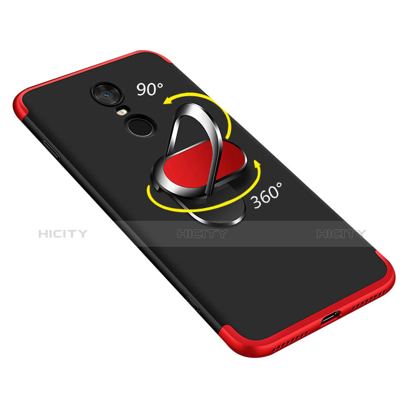 Handyhülle Hülle Kunststoff Schutzhülle Tasche Matt Vorder und Rückseite 360 Grad mit Fingerring Ständer für Xiaomi Redmi Note 5 Indian Version