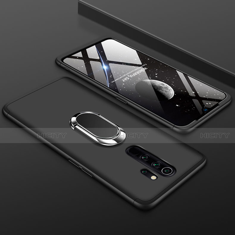 Handyhülle Hülle Kunststoff Schutzhülle Tasche Matt Vorder und Rückseite 360 Grad mit Fingerring Ständer für Xiaomi Redmi Note 8 Pro groß
