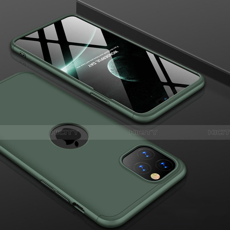 Handyhülle Hülle Kunststoff Schutzhülle Tasche Matt Vorder und Rückseite 360 Grad P01 für Apple iPhone 11 Pro Grün