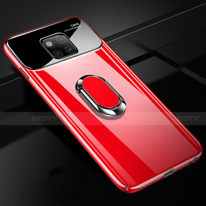 Handyhülle Hülle Kunststoff Schutzhülle Tasche Spiegel 360 Grad mit Magnetisch Fingerring Ständer für Huawei Mate 20 Rot Plus