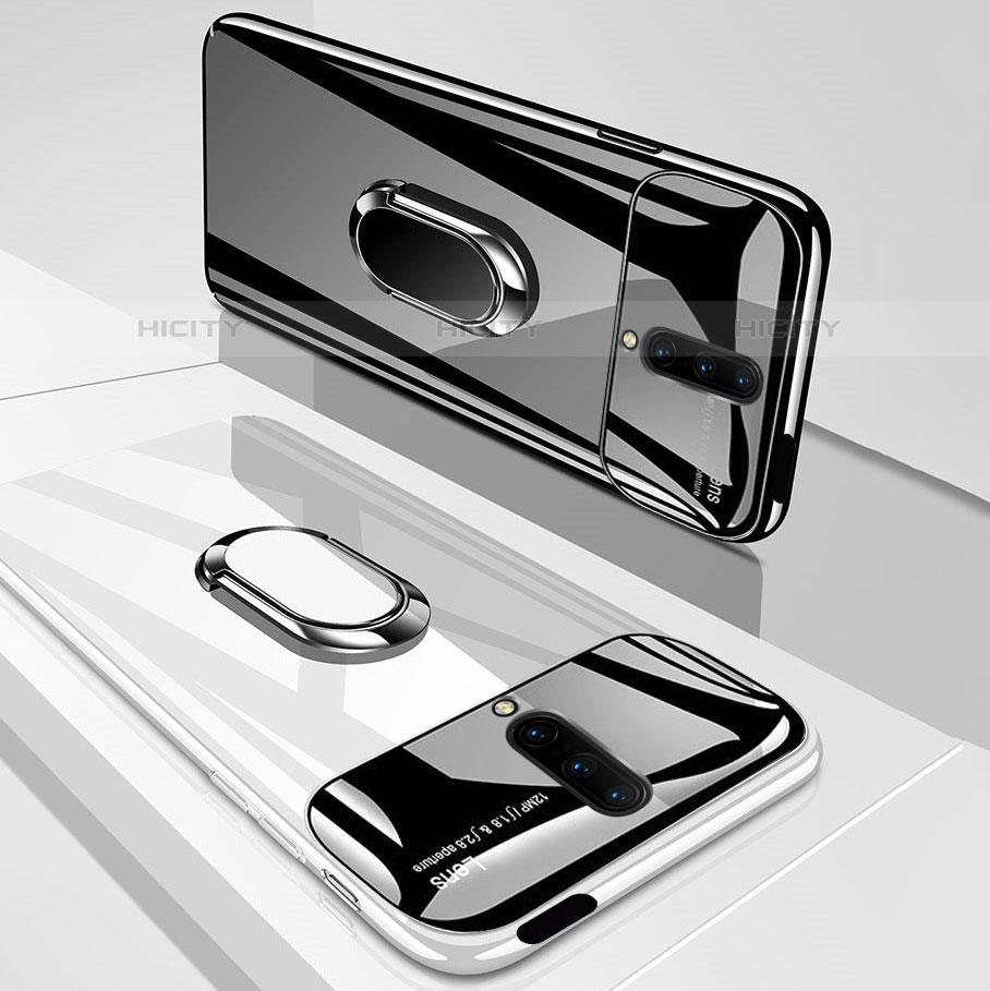 Handyhülle Hülle Kunststoff Schutzhülle Tasche Spiegel 360 Grad mit Magnetisch Fingerring Ständer für OnePlus 7 Pro